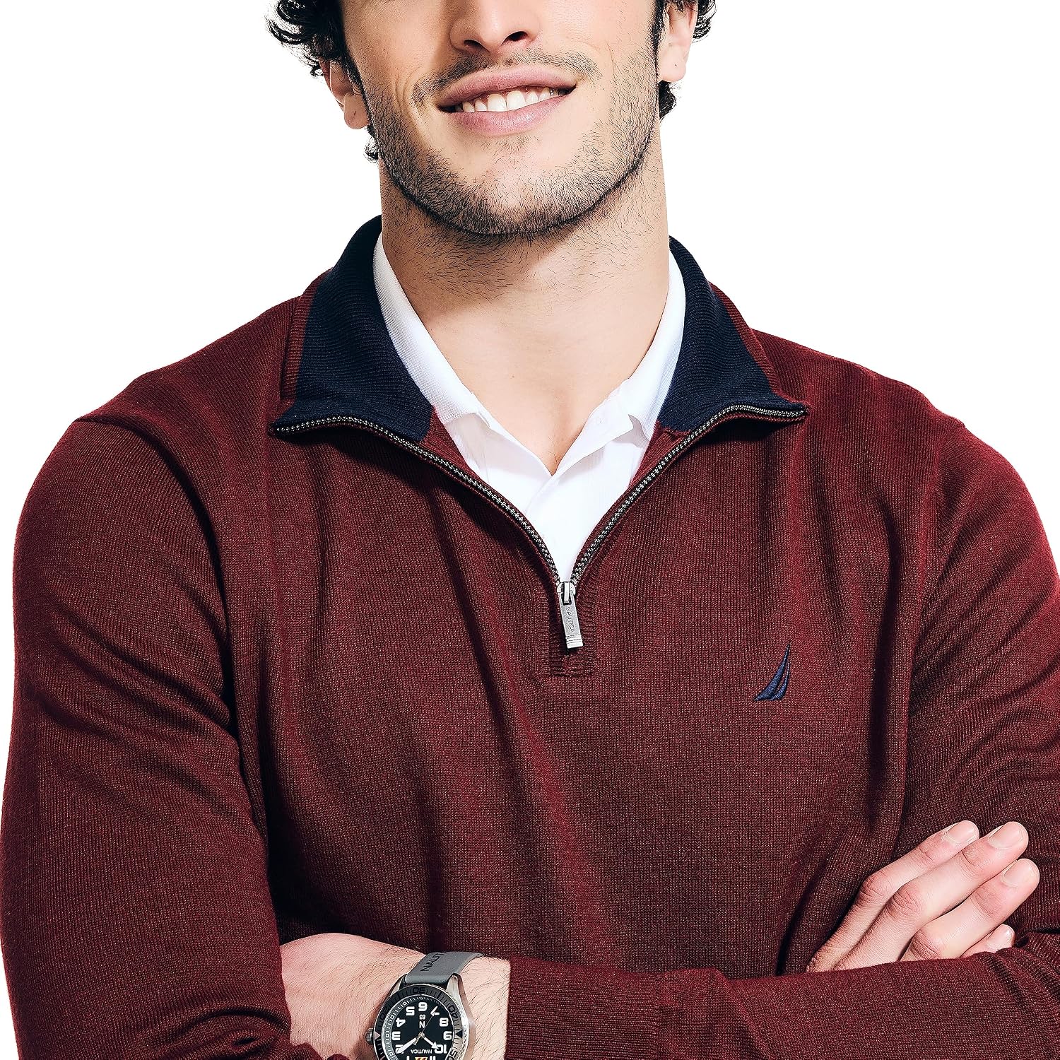 Nautica - Brandclub - Nautica Men's Quarter-Zip Sweater